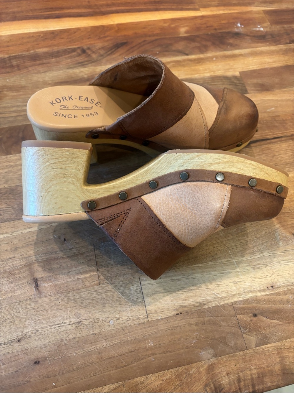 Kork-Ease Brown Suede Slip-On Clog Mules - Picture 8 of 14
